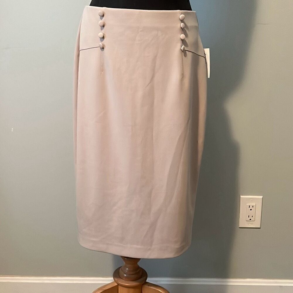 NYCC New York Clothing Co. Women Straight Pencil Button Midi Skirt